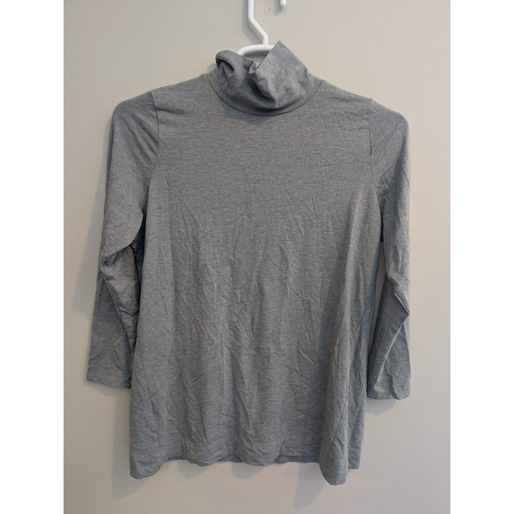 J Jill Light Gray Women’s Supima Cotton Soft Turtleneck Tunic Size Large Petite